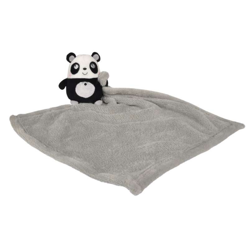  spandex baby comforter panda grey black white 